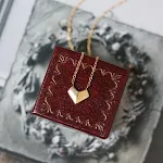 Colar de coração facetado de amor dobrado — foto 4