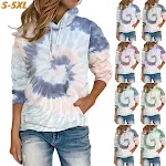 Moletom de manga comprida com capuz e estampa tie-dye — foto 1