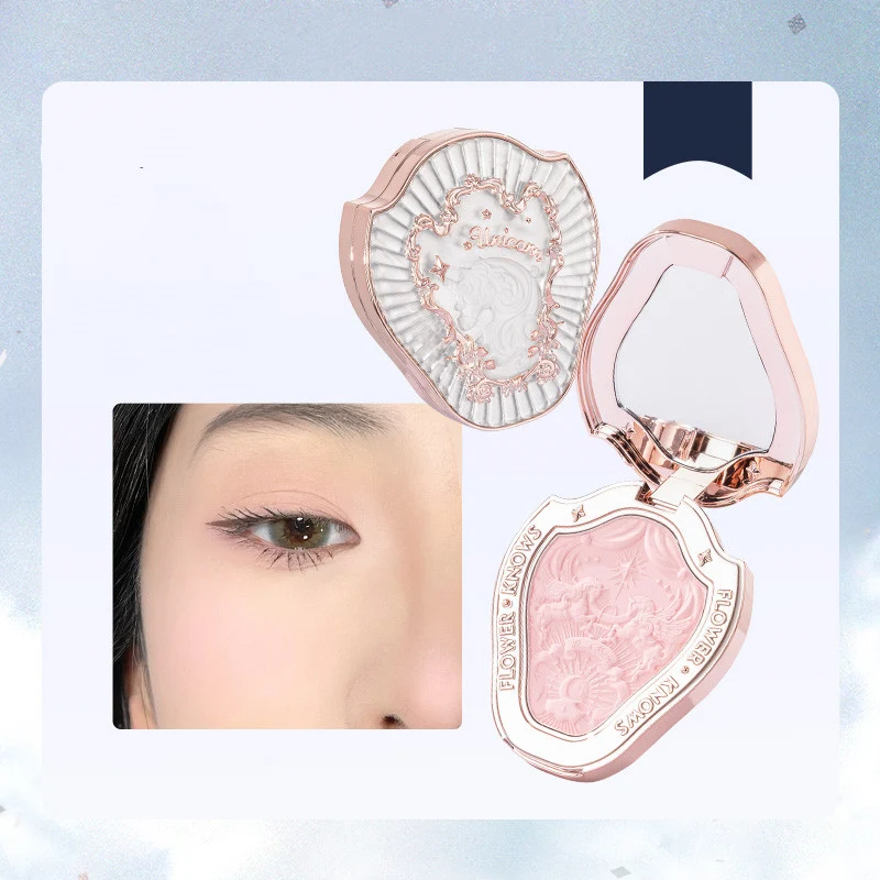 Flower Knows Unicorn Relief Powder Blusher Expanding Color Verleiht den Wangen einen Hauch von Farbe und ein strahlendes Aussehen. Lang anhaltender Puder-Blush mit Farbexpansion. — foto 2