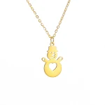 Colar Pingente de Boneco de Neve de Coração Encantador Feminino Aço Inoxidável Moda. Presente perfeito para ela, acessório elegante e romântico. — foto 3