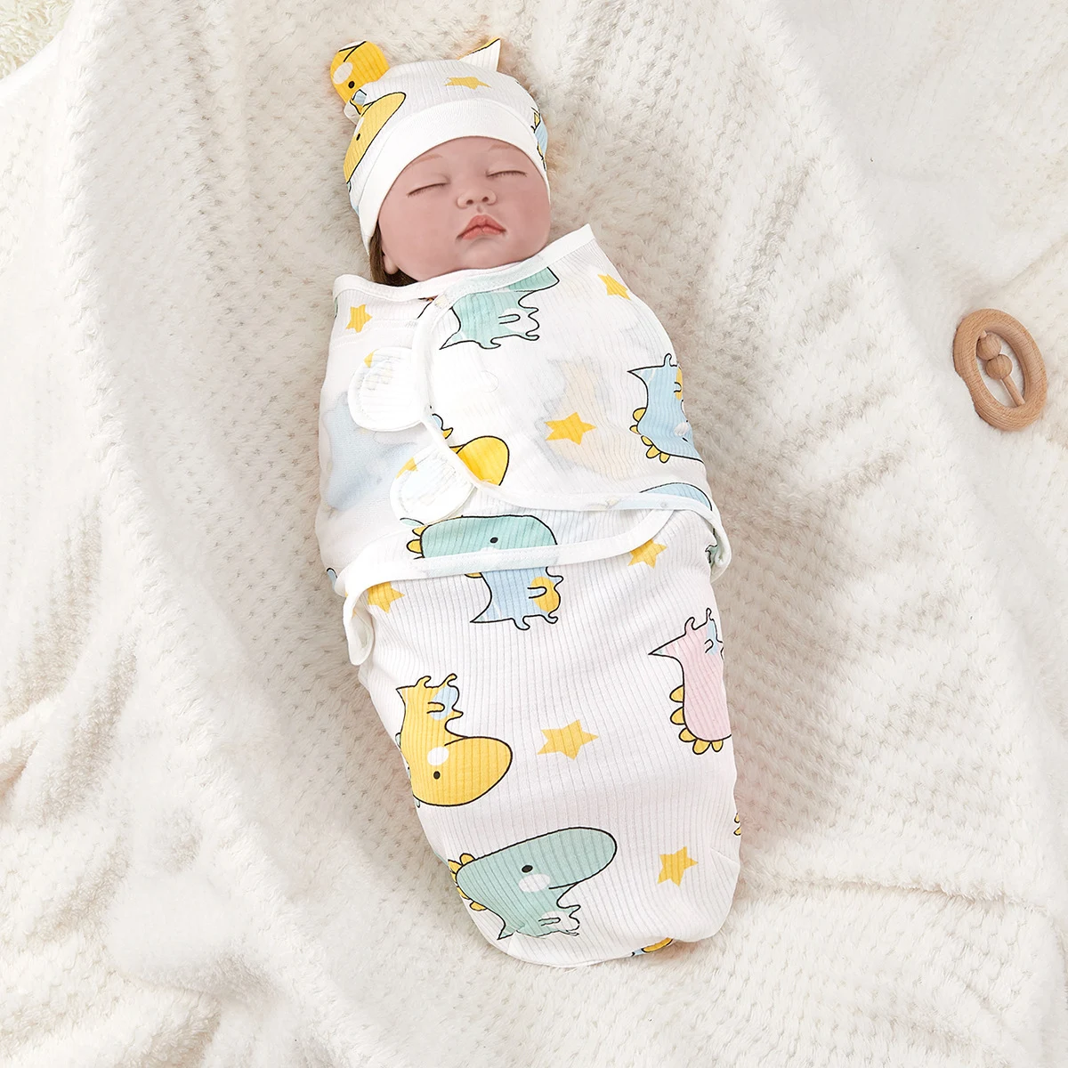 Anti-schrikwikkeldoek katoen bedrukt Gro-bag lente en zomer baby wikkel voor een rustige en veilige nachtrust. — foto 6