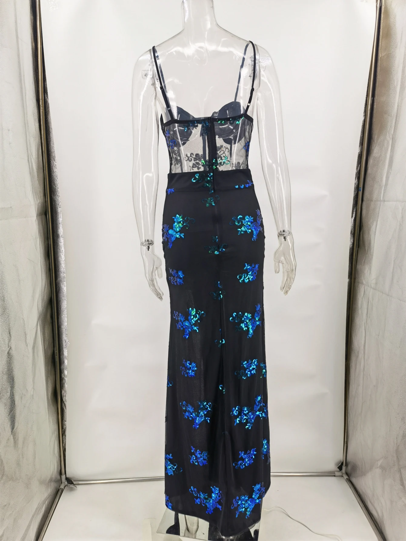 Title 20, Sexy See-through Green Sequined Evening Dress