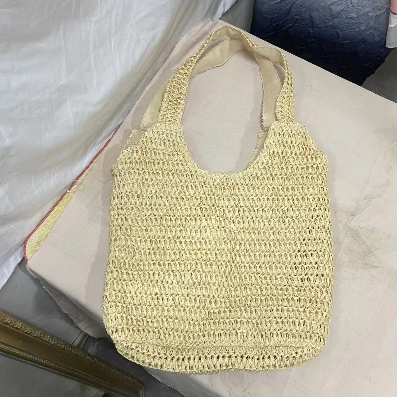 Bolsa de ombro de palha para férias, simples e elegante para mulheres, perfeita para praia ou passeios de verão, leve e prática. — foto 7