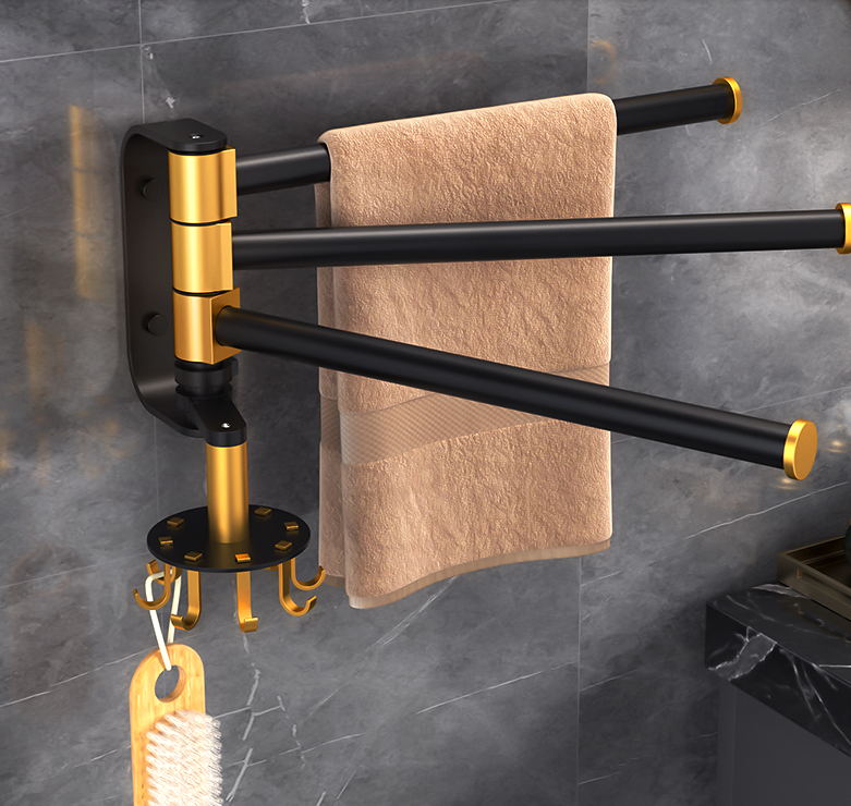 Title 4, Rotating Towel Rack for Bathroom, No Drilling N...