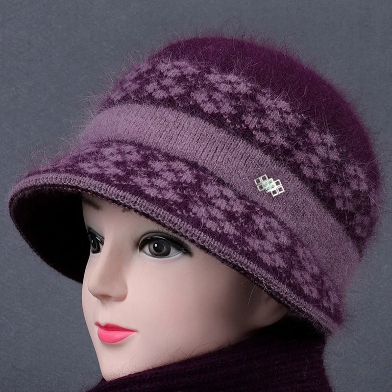 Title 9, Plush Thick Old Lady Knitted Cotton Hat
