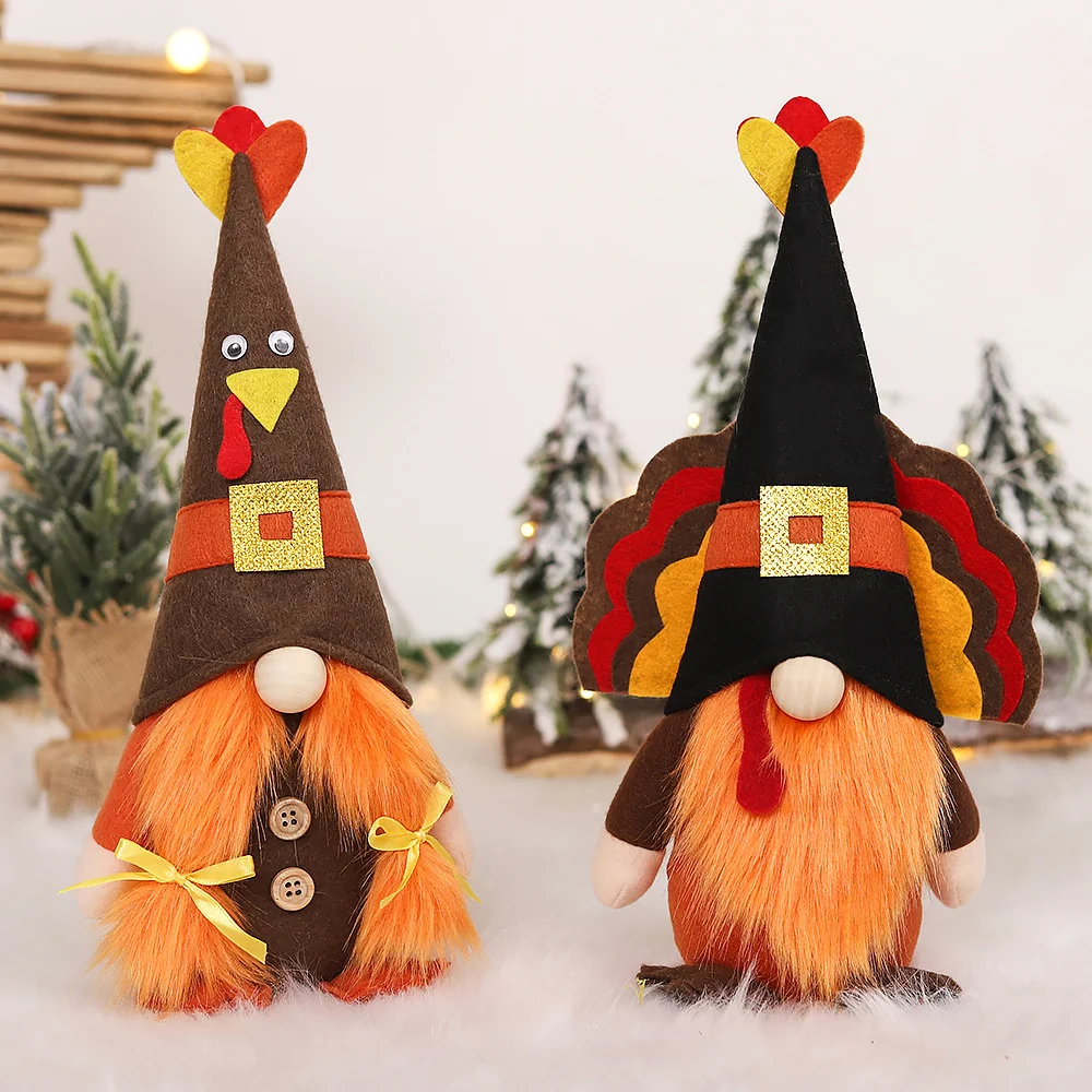 Title 7, Thanksgiving Turkey Doll Ornaments Faceless Dol...