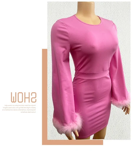 Title 11, Autumn Elegant Square Collar Ostrich Feather Lo...
