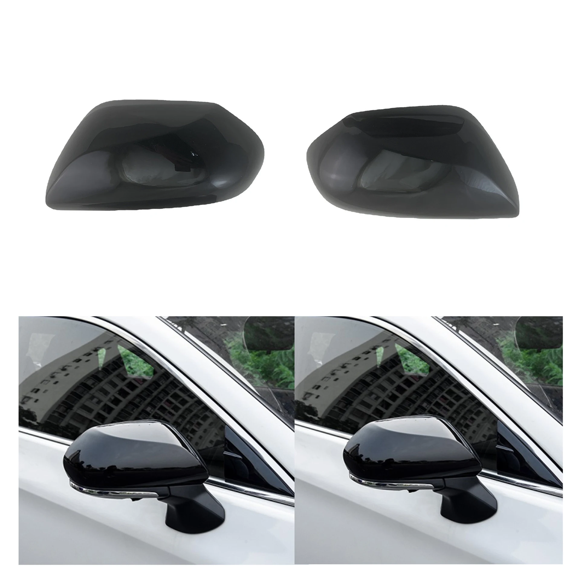 Bright Black Rear View Mirror Cover Car Stylish Protection and Enhancement for Your Vehicle Improves Visibility Durable — photo 7