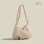 Bolsa tote de veludo Mori Style, espaçosa, leve e elegante, para trabalho e dia a dia. Alta qualidade, versátil, ideal para mulheres modernas. — foto 20