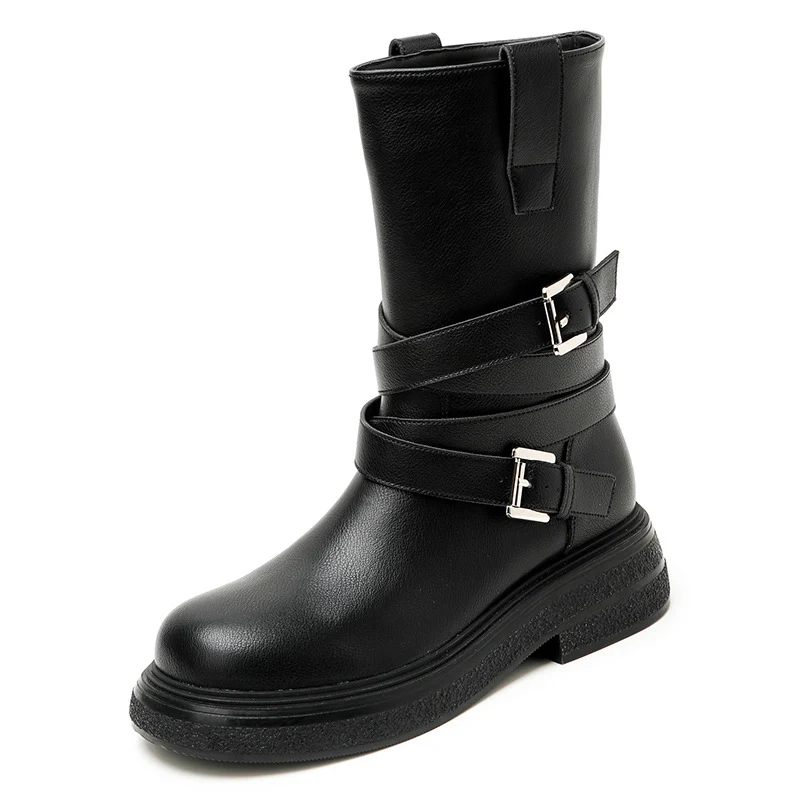 Botas de montar femininas Maillard marrom cano médio, estilo ocidental, modelo Martin com efeito emagrecimento, perfeitas. — foto 2