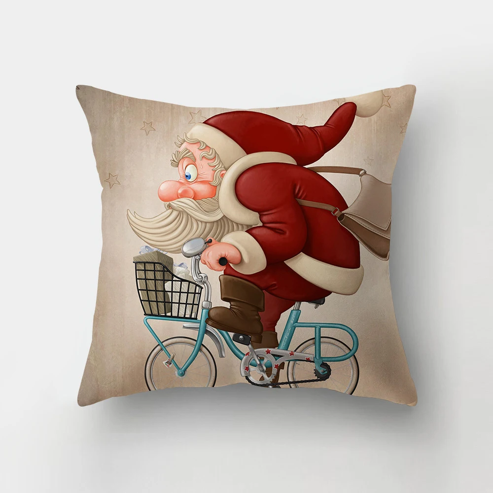Capa de almofada quadrada com estampa digital de desenho animado natalino, perfeita para decorar e trazer conforto. — foto 21