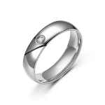Anel de casal de aço inoxidável com estilo diamante. Demonstre seu amor com esta joia elegante e duradoura. Presente perfeito. — foto 3