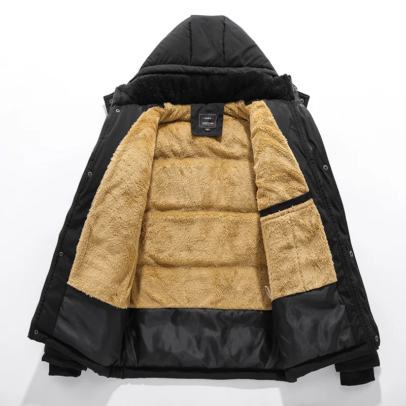 Middle-aged and Elderly Men's Fleece Lined Thick Waterproof Jacket. Stay warm and dry with this comfortable, weather-res — photo 26