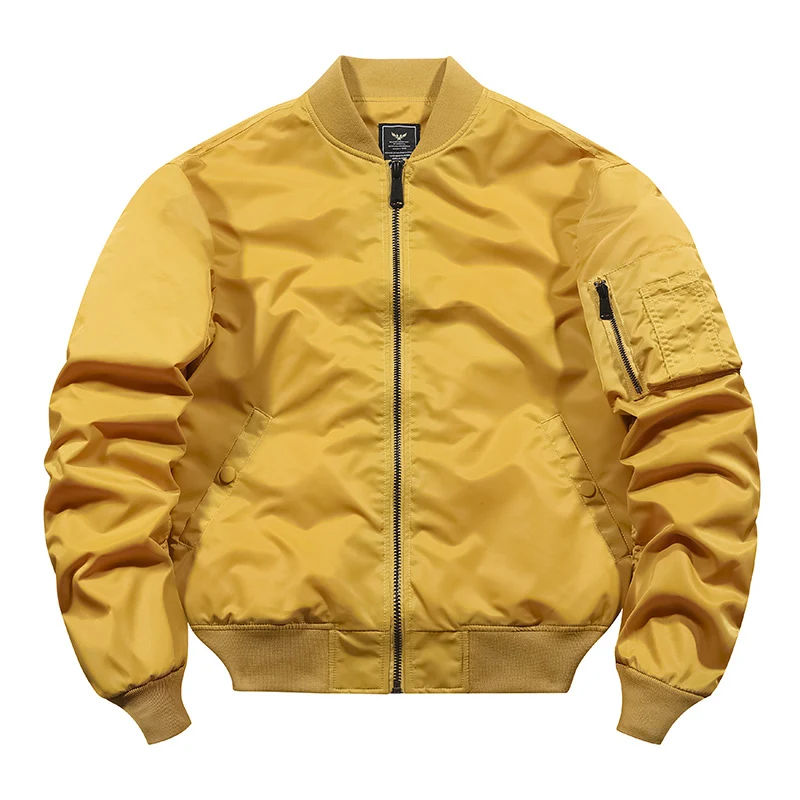 Title 4, Solid Mens Autumn and Winter Bomber Jacket War...