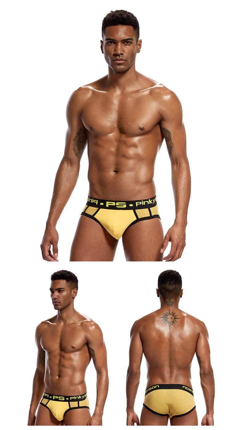 Title 9, Mens Low Waist Sexy Solid Color Breathable Bri...