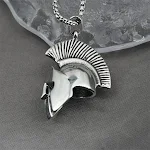 Colar de Capacete Guerreiro Espartano em Aço Titânio, design forte e estiloso, acessório masculino perfeito para demonstrar coragem. — foto 11