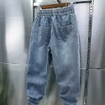 Fashionable washed-out vrijetijdsjeans met enkelbinding, comfortabele en casual stijl, ideaal voor dagelijks gebruik en ontspanning. — foto 2