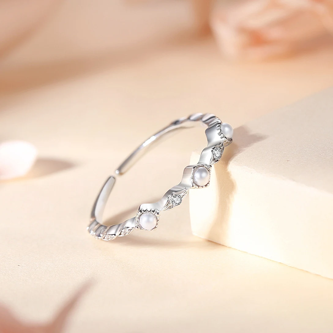 Anel feminino de prata esterlina com zircônia — foto 4
