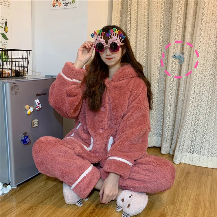 Title 5, Autumn And Winter Cute Hooded Home Service Suit