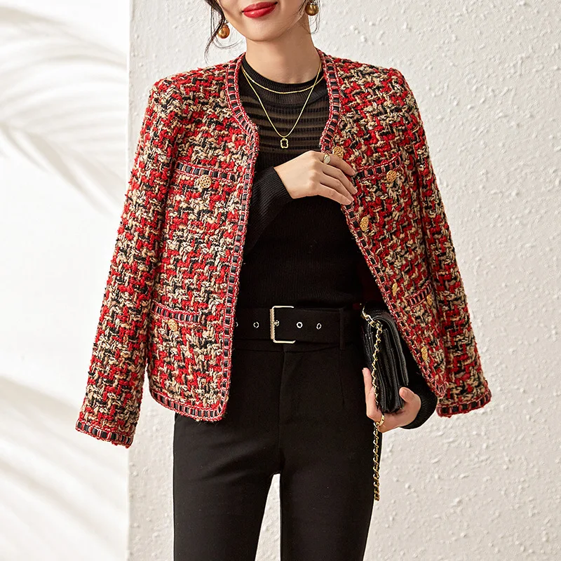 Title 7, Celebrity Red Celebrity Xiaoxiang Tweed Short J...