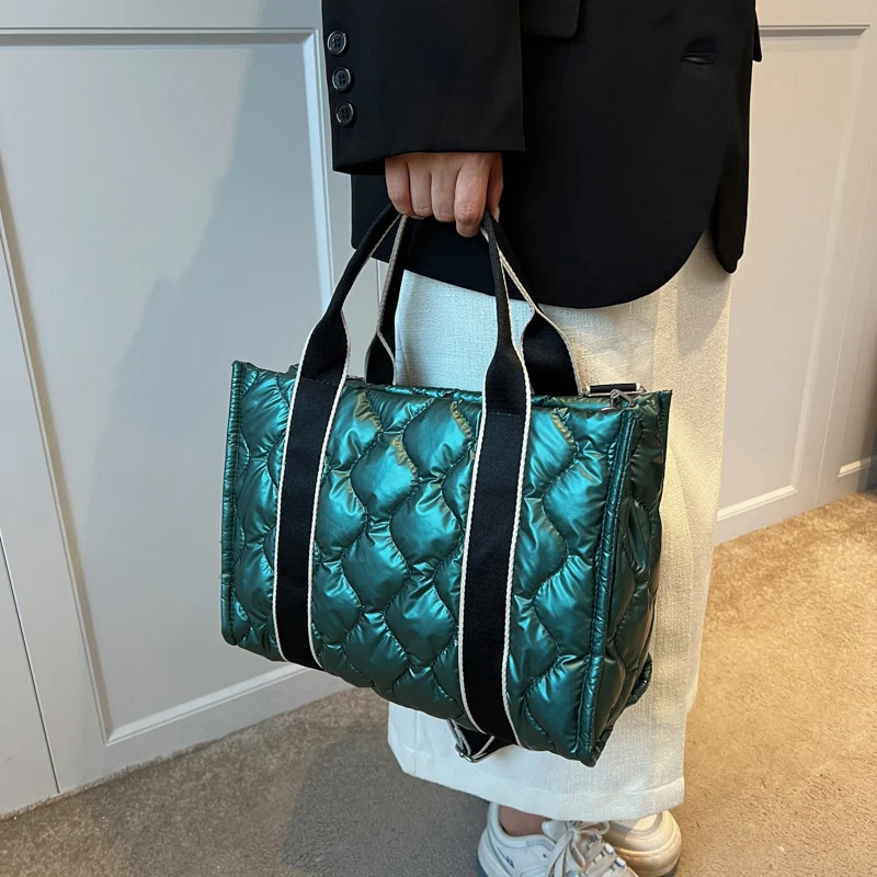 Bolsa de costura Rhombus para mulheres, design de inverno luxuoso, ombro de baixo, alta capacidade, para o trabalho diário, bolsas personalizadas. — foto 4