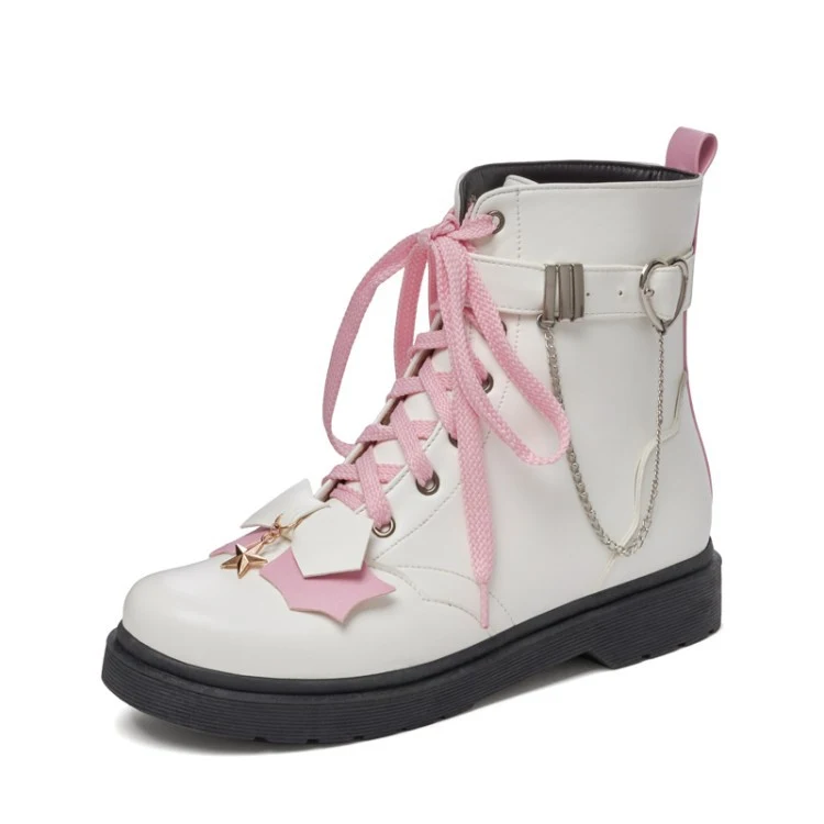 Women's Bow Metal Chain Martin Boots Stylish and Comfortable Footwear for Women Perfect for Everyday Wear Trendy and Ver — photo 4