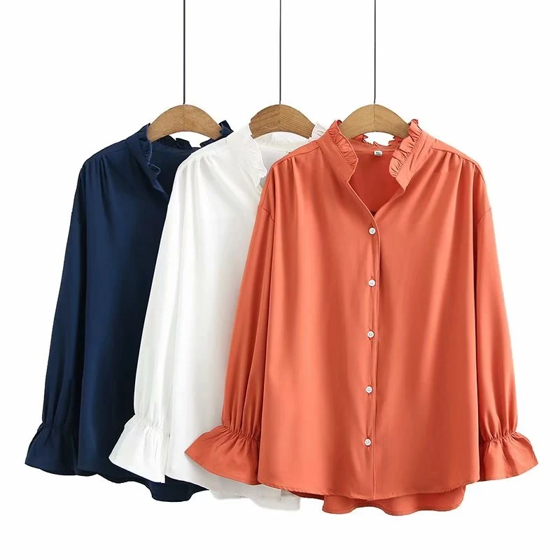 Title 2, Solid Color Foreign Style Long-sleeved Bottomin...