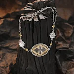 Pulseira com pingente de trevo de quatro folhas em prata 925, amuleto da sorte, elegante presente feminino. — foto 9