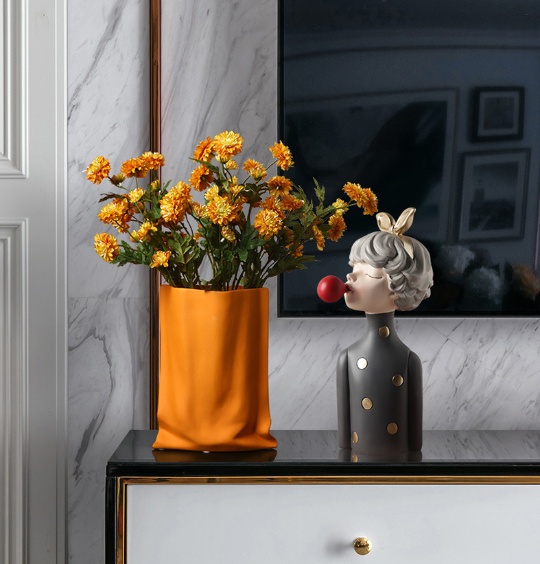 Title 1, Nordic Luxury Morandi Vase Ceramic Flower Arran...