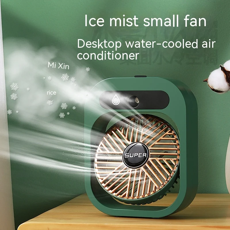 Portable USB Rechargeable Air Conditioning Desk Fan with Misting, Air Cooler, Humidifier, and 3 Wind Speeds for Cooling — photo 18