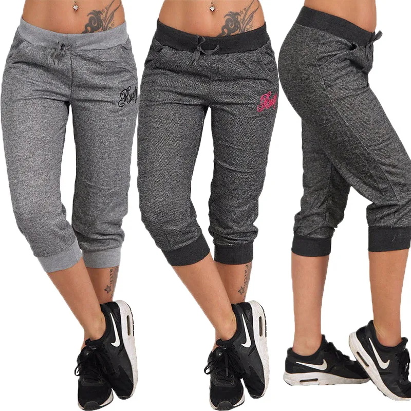 Title 6, Womens Loose Casual Sports Pants Solid Color T...
