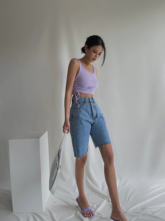 Jeans de cintura alta para mujer, sección delgada de verano, rectos, sueltos y delgados, ideales para un look fresco y cómodo. — foto 1