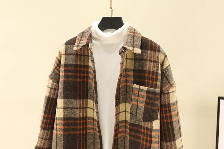 Title 4, Camicia a quadri in pile con cardigan di lana g...