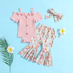 Conjunto de verão para meninas, camiseta duas cores e calças boca de sino. Conforto e estilo para os dias quentes, visual fresco e moderno. Perfeito para o verão! — foto 1