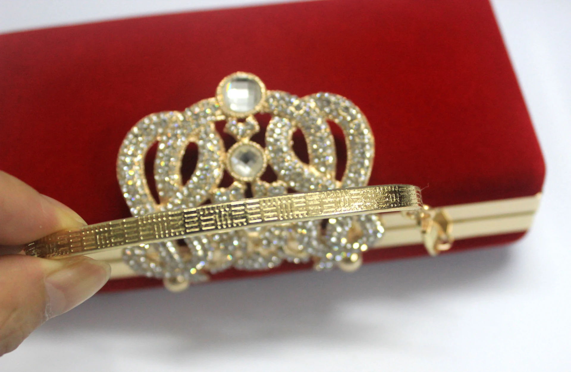 Title 8, Rhinestone Crown Suede Ladies Bridal Bag