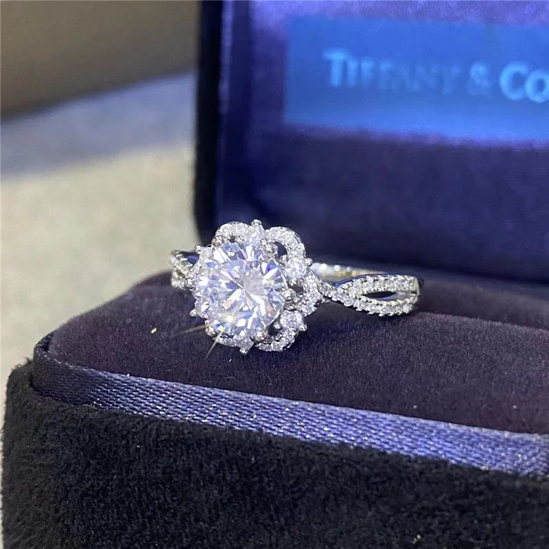 Title 5, Anel de noivado Diamond Luxury com flocos de ne...