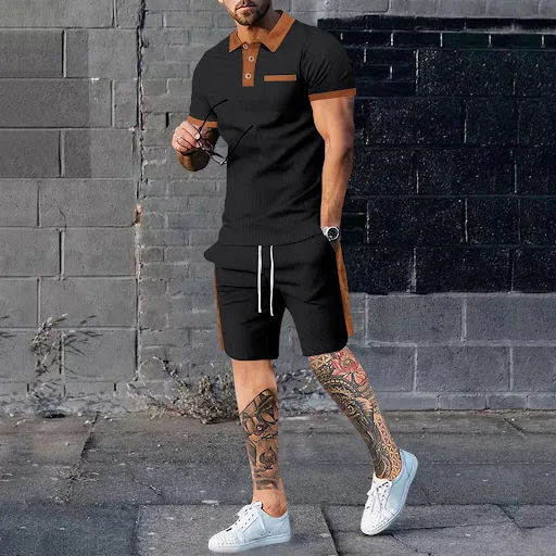 Title 4, Dwuczęściowy zestaw casual z krótkimi spodenkam...