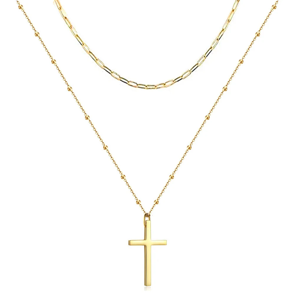 Colar em camadas de aço inoxidável Adicione sofisticação ao seu visual com este colar durável e elegante, ideal para uso diário. — foto 2