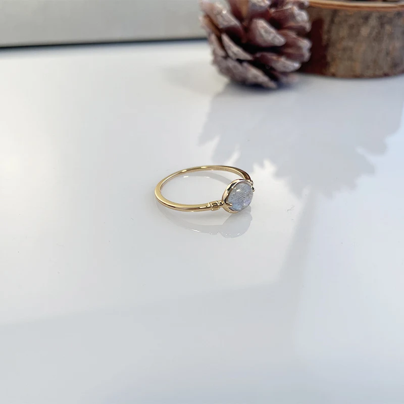 Bague vintage femme labradorite naturelle Bijou léger pour illuminer votre main et compléter votre look avec élégance. — photo 4