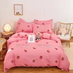 Jogo de lençol e edredom escovados para casa, macio e aconchegante, ideal para uma noite de sono tranquila e um quarto com decoração agradável. — foto 11