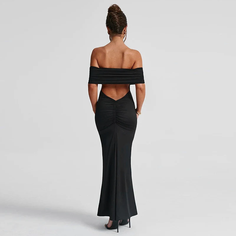 Title 3, Socialite Style Elegant Sexy Backless Off-shoul...