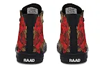 Tênis de lona cano alto com estampa colorida para homens e mulheres. Calçados da moda, confortáveis e estilosos, perfeitos para diversas ocasiões. — foto 4