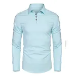 Men's Cotton Linen Shirt Long Sleeved breathable lightweight and comfortable perfect for casual wear stylish for summer — photo 3