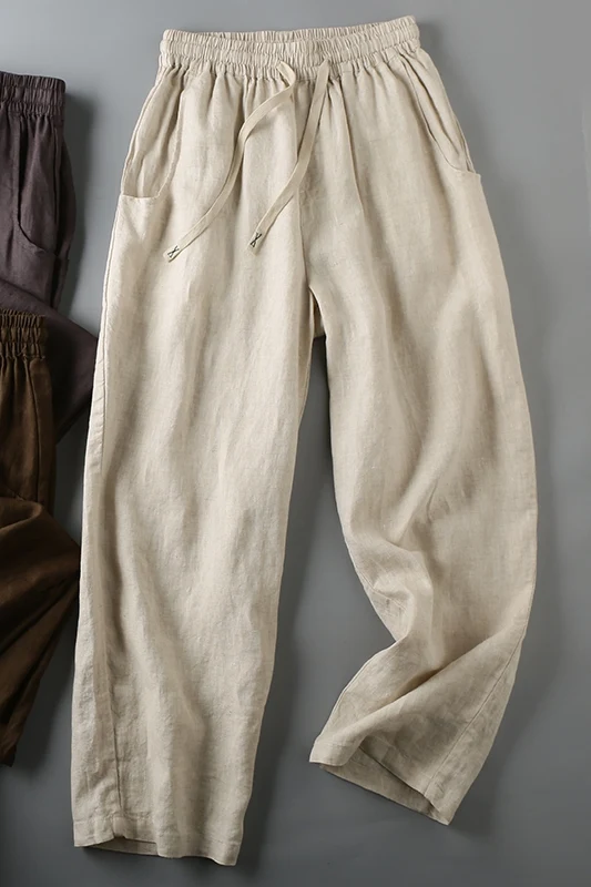 Title 9, Mens loose and breathable cotton and linen str...