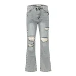 American High Street Washed Ripped Jeans Retro Slimming Look Slim Fit Women's Denim High Quality Vintage Style — photo 5