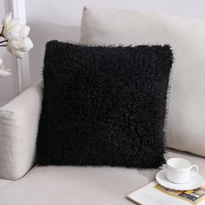 Title 3, Plush Pillow Simple Solid Color Sofa Cushion, p...
