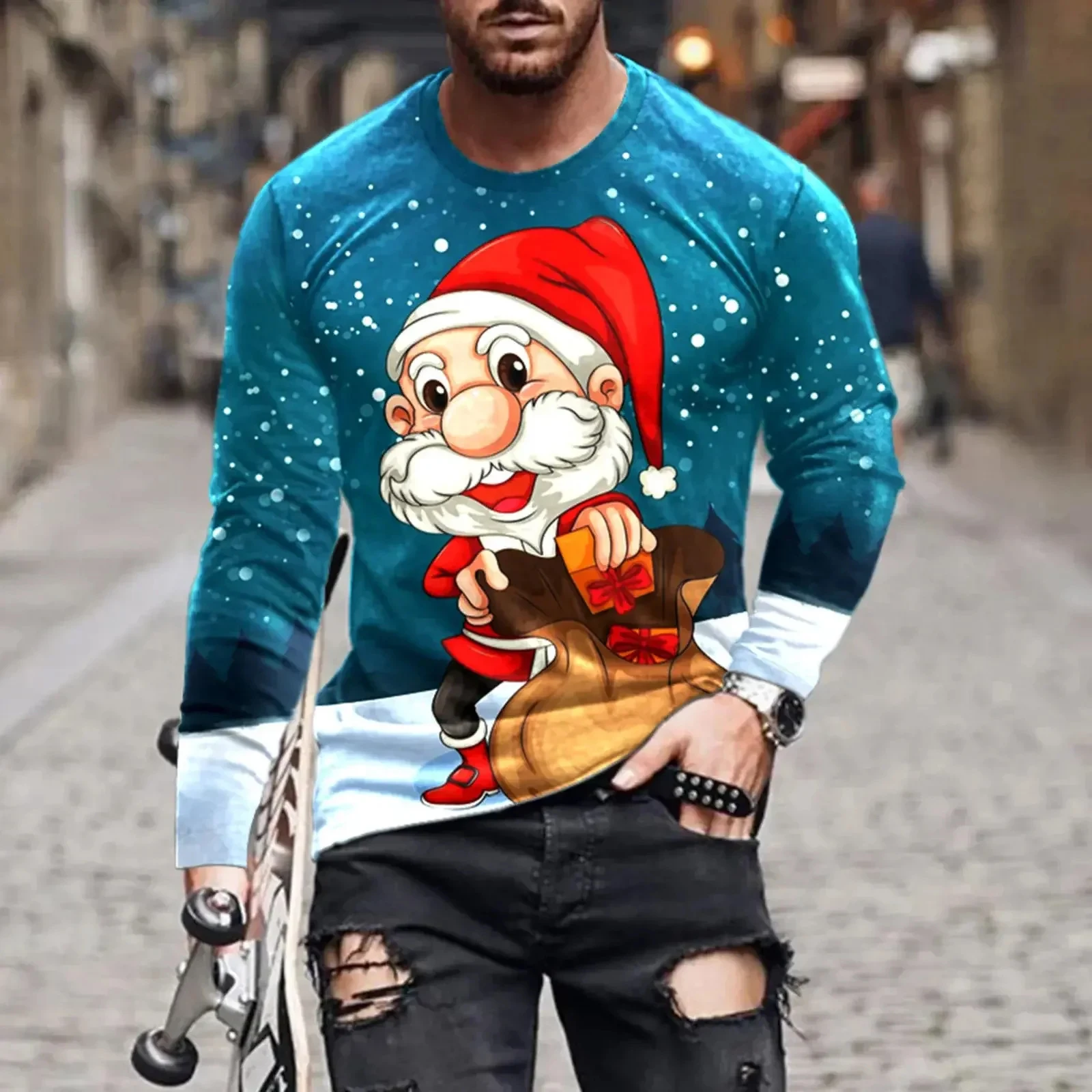 Title 6, Camiseta de manga longa com gola redonda e atmo...