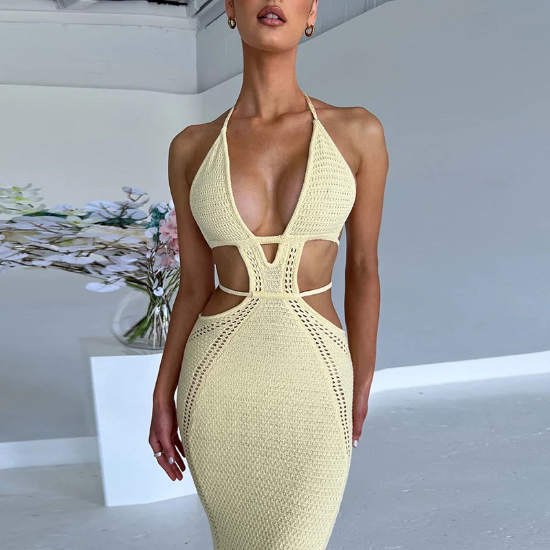 Damen-Kleid mit Ausschnitt und Schnürung, ein stilvolles Kleidungsstück für besondere Anlässe, das Ihre Figur betont. — foto 4