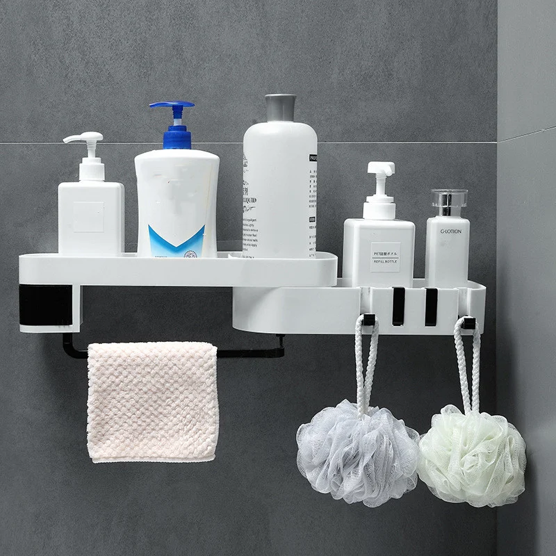 Creative Double-Layer Bathroom Kitchen Corner Shelf, Multifunction Storage Rack, Seamless Wall-Mounted, Maximizes Space — photo 5