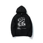 Street Ins Tide Brand Bear Print Hooded Sweater for Men. Comfortable and stylish streetwear. Great for everyday wear, pe — photo 1